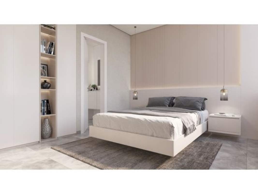 Rooftop lounge area with umbrellas, seating, TV, chess set in PH Bella Vista Tower Panama City