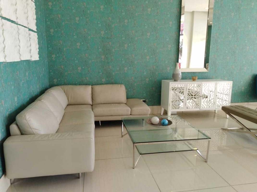 Bedroom in PH Vista Hermosa with large window and minimalist decor Panama City