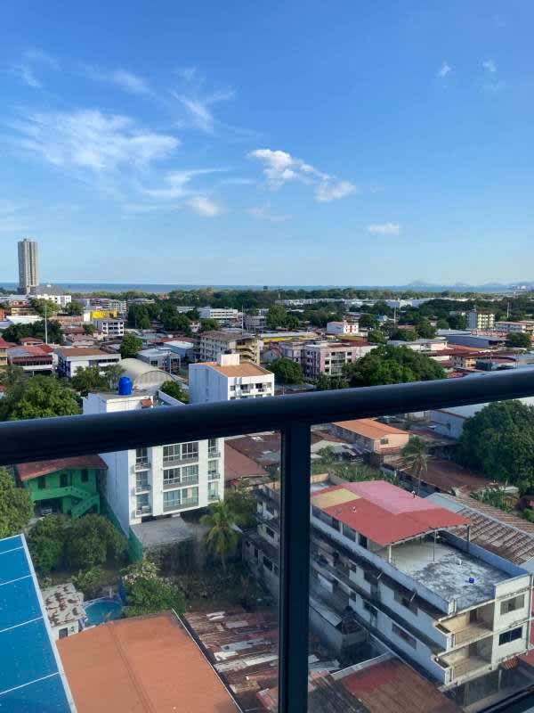 Balcony view overlooking city skyline in PH Centennial Panama City