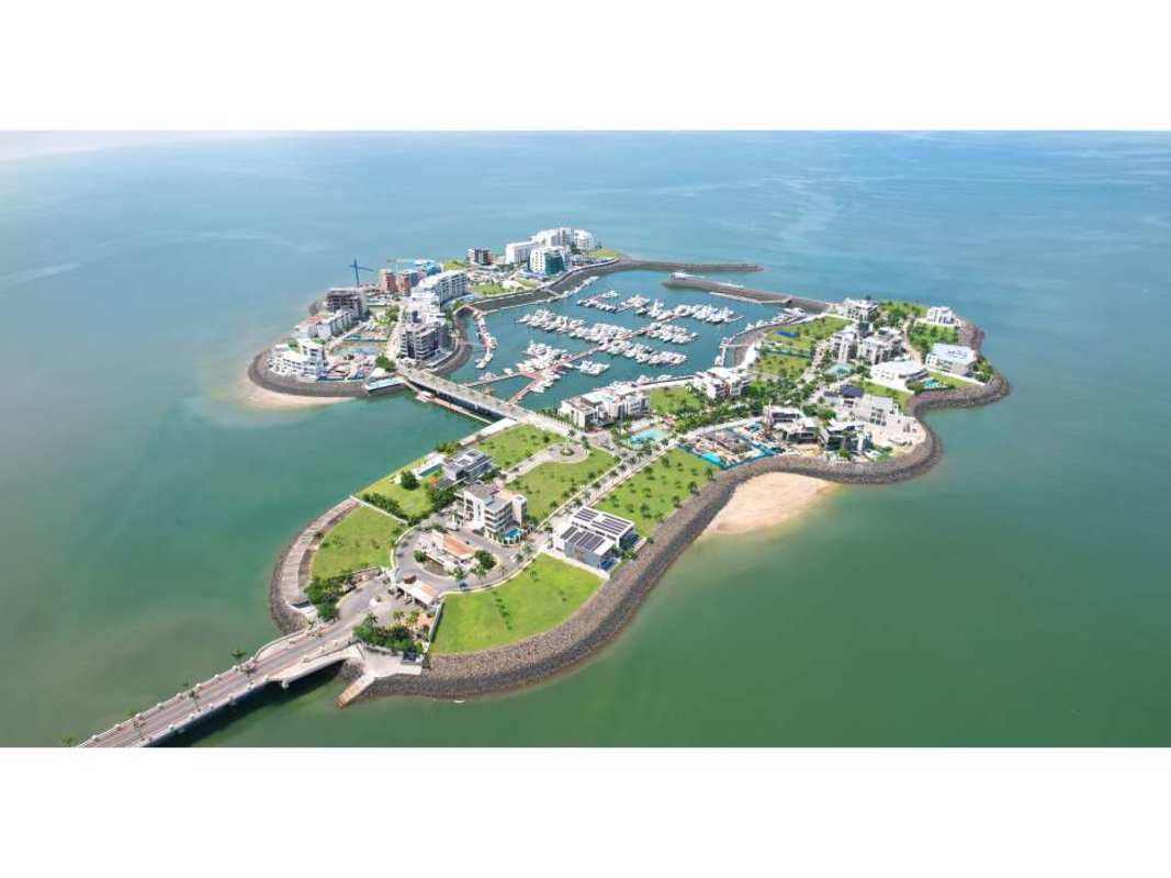 Modern apartments in tropical landscaped man-made island Ocean Reef Panama