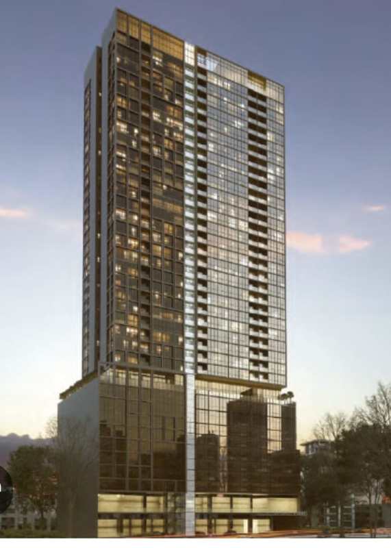 Contemporary glass facade skyscraper Nuovo by Armani Casa luxury condo in Panama City Bella Vista