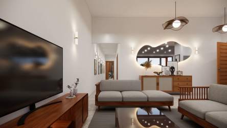 Bathroom with glass shower, vanity and quality tile finish Playa Venao Panama