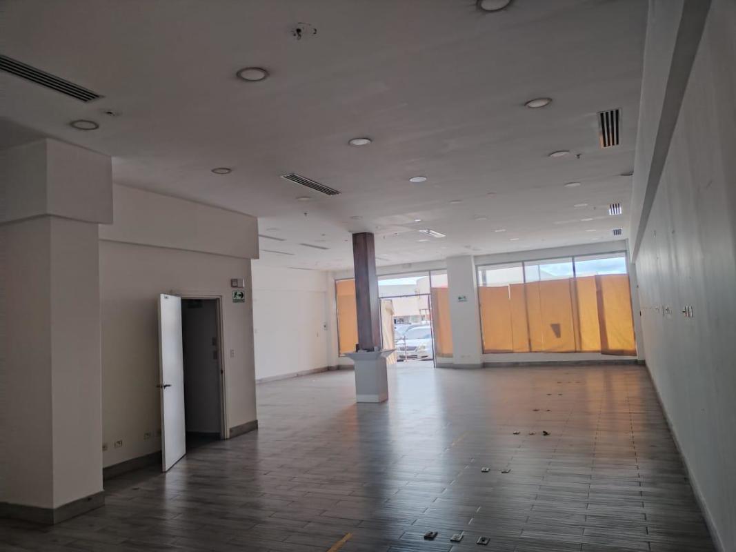 Interior of 190m² commercial rental space with glass walls at Plaza Nuevo Tocumen Panama