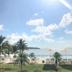 Secure gated community entrance with tower and guardhouse in PH Las Olas Playa Dorada Arraiján