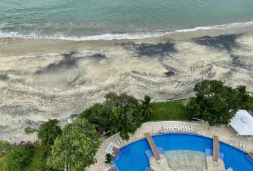 Spacious bedroom balcony access ocean view Santa Clara Residences beachfront condo for sale Panama