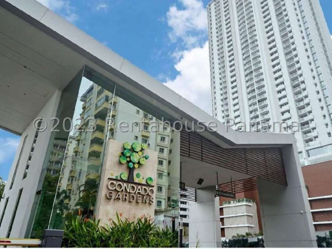 Gated entrance with tower view at PH Condado Gardens Condado del Rey Panama City Panama