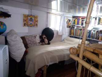 Bedroom with wood ceiling, large window, bamboo decor, garden views Valle Los Lirios Panama