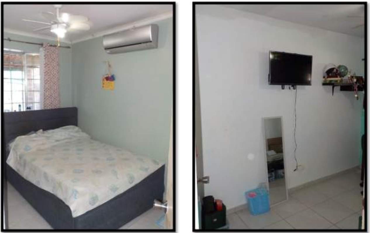 Suburban street view with colorful houses in Villa Lucre Panama City