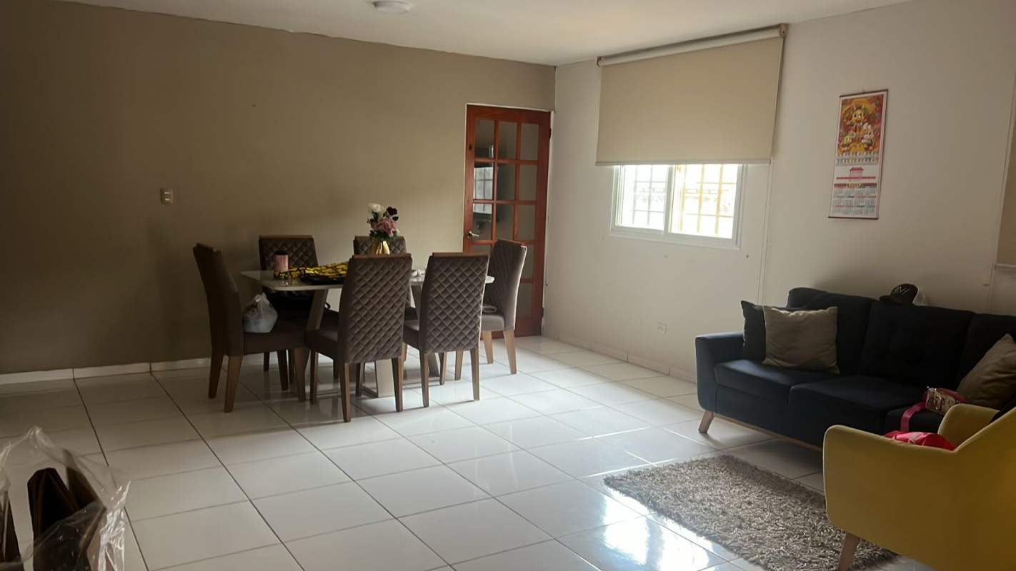 Compact bathroom with pedestal sink and blue decorative tiles in house at Altos de La Castellana