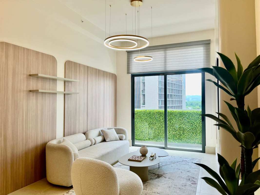 Modern luxury high-rise exterior with balconies and landscaped gardens Ocean House Santa Maria Panama