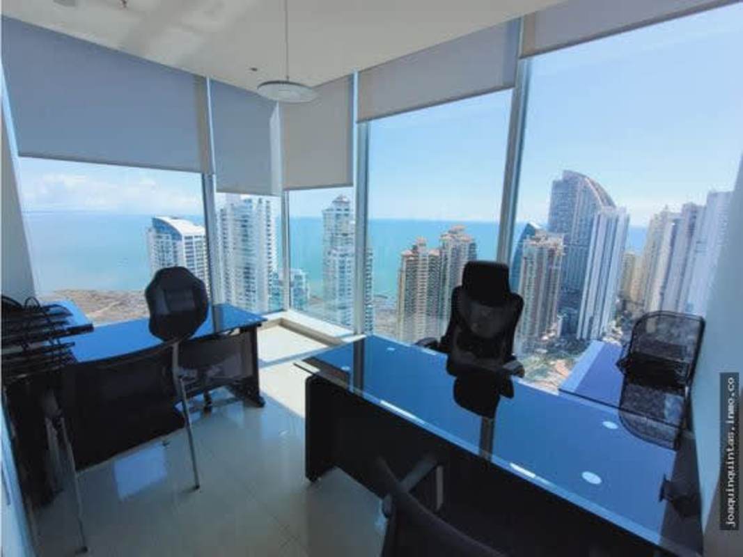 Luxury office cubicle setup with panoramic views Oceanía Business Plaza Punta Pacifica Panama