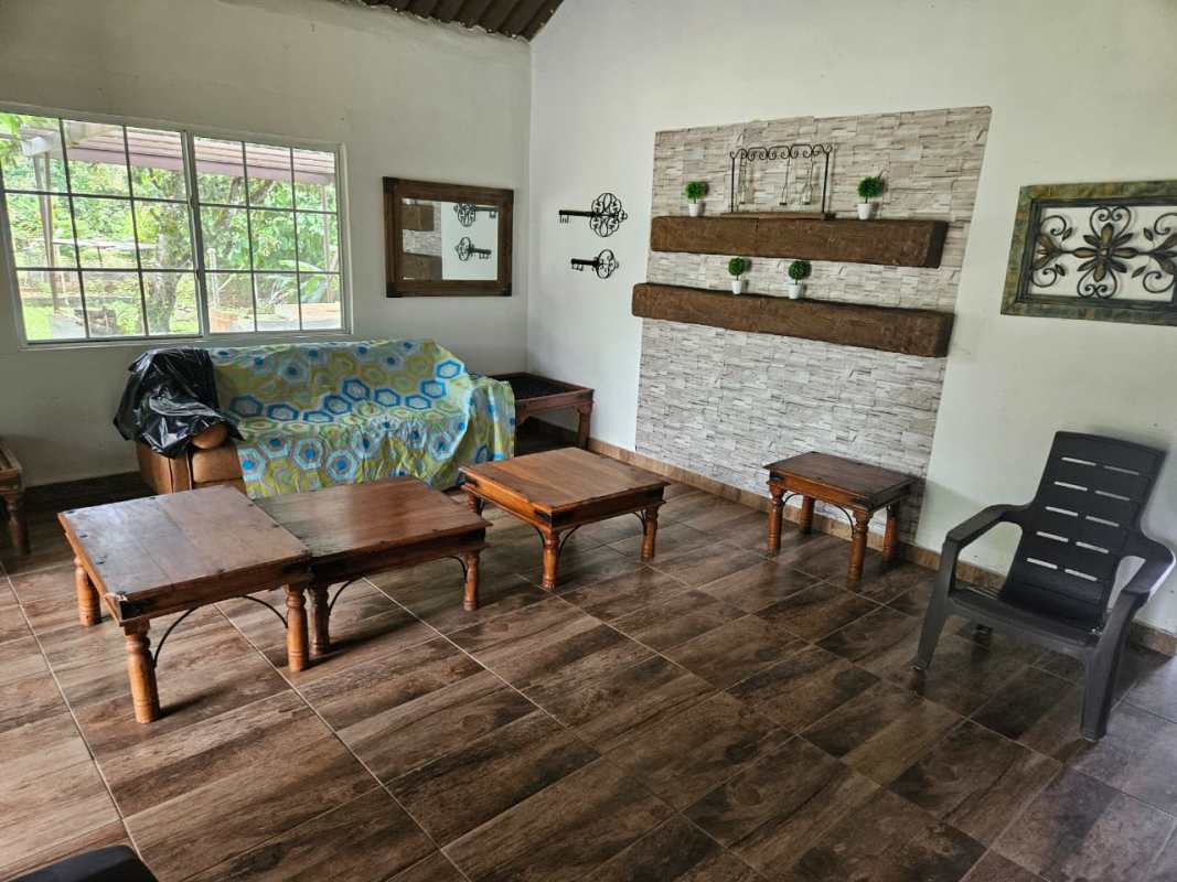 Front porch on rustic country home with garden views in El Valle de San Martín Panama