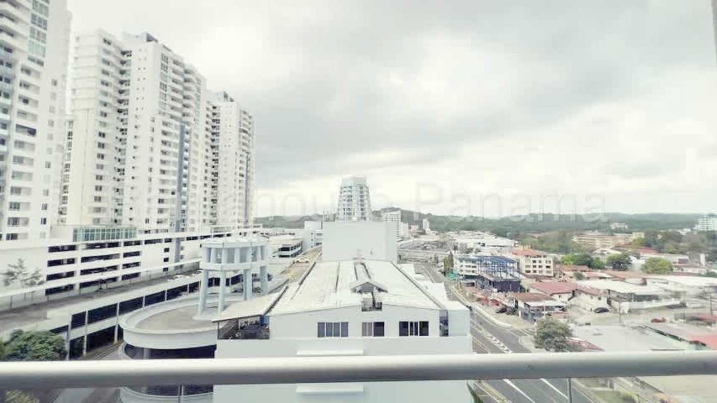 Balcony overlooking Panama City skyline PH Vivendi Green Edison Park Panama