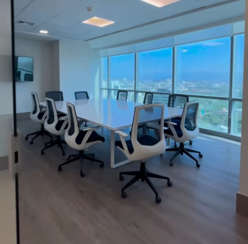 Furnished corporate office with panoramic windows Panama City Costa del Este
