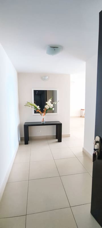 Contemporary kitchen with granite countertop, stainless appliances Punta Pacifica Trump Tower