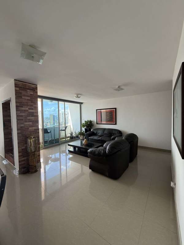 Spacious living room with large windows, city view balcony PH Infinity Tower Panama City