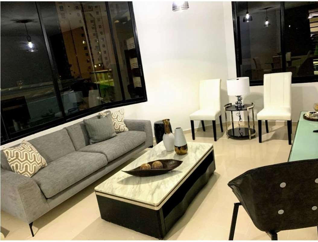 Bright luxury living room with panoramic ocean views PH Deluxe Punta Paitilla Panama