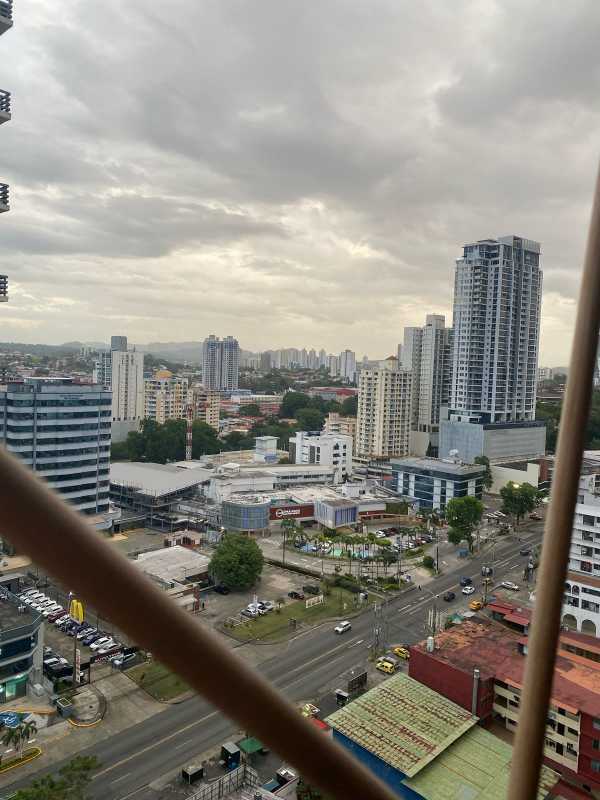 Kitchen with granite countertops, gas stove, fridge, and microwave at Residencial San Francisco Panama