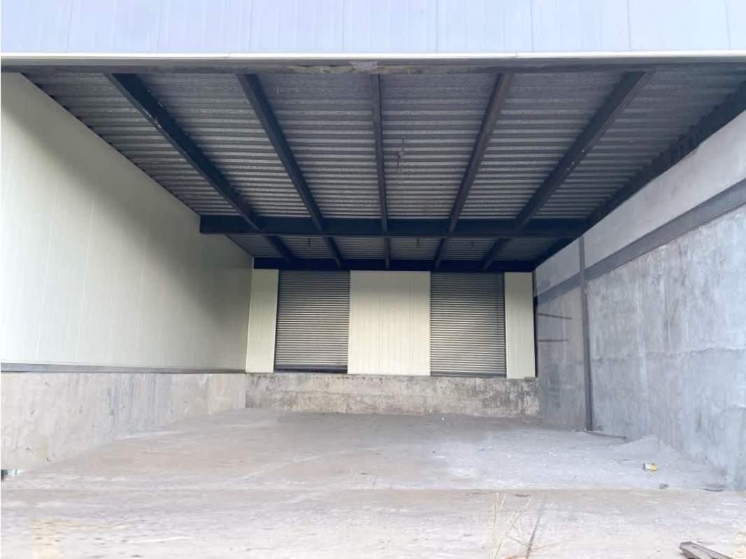 Covered loading bay with multiple roll-up doors and wide driveway in Villa Zaita Panama industrial park