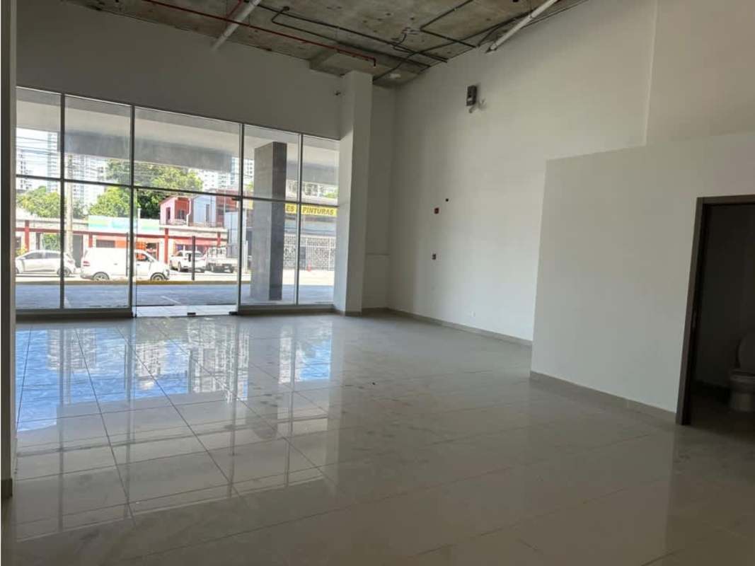 High ceiling open plan retail or office space with tile floors Panama
