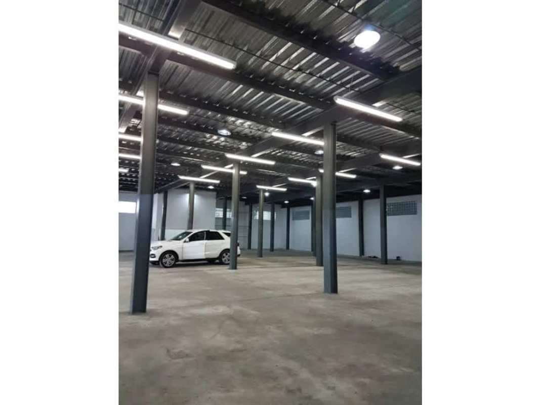 Interior empty warehouse with exposed steel beams high ceiling Panama