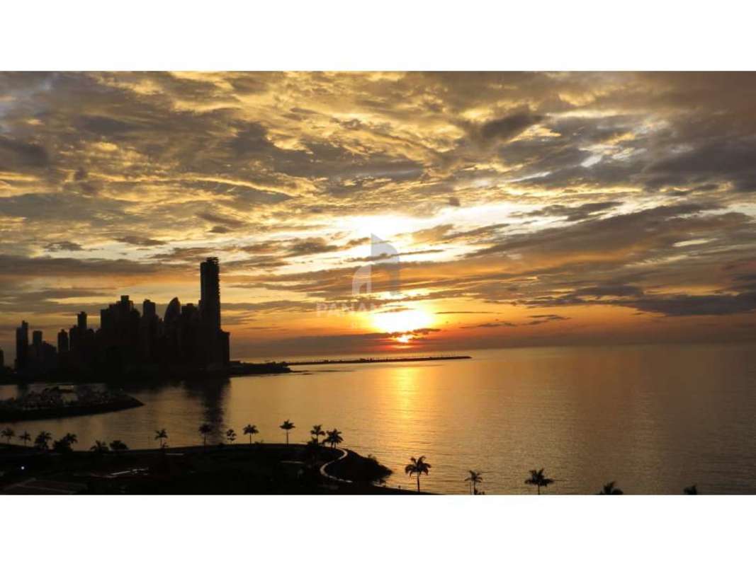 City skyline and coastal boulevard panoramic view from PH Element balcony