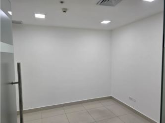 Elegant lobby with security checkpoint in Oceania Business Plaza, Panama City