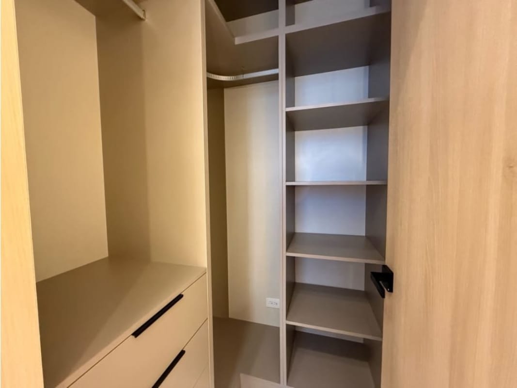 Contemporary bathroom with double sink, backlit mirror and walk-in shower PH Ocean Front