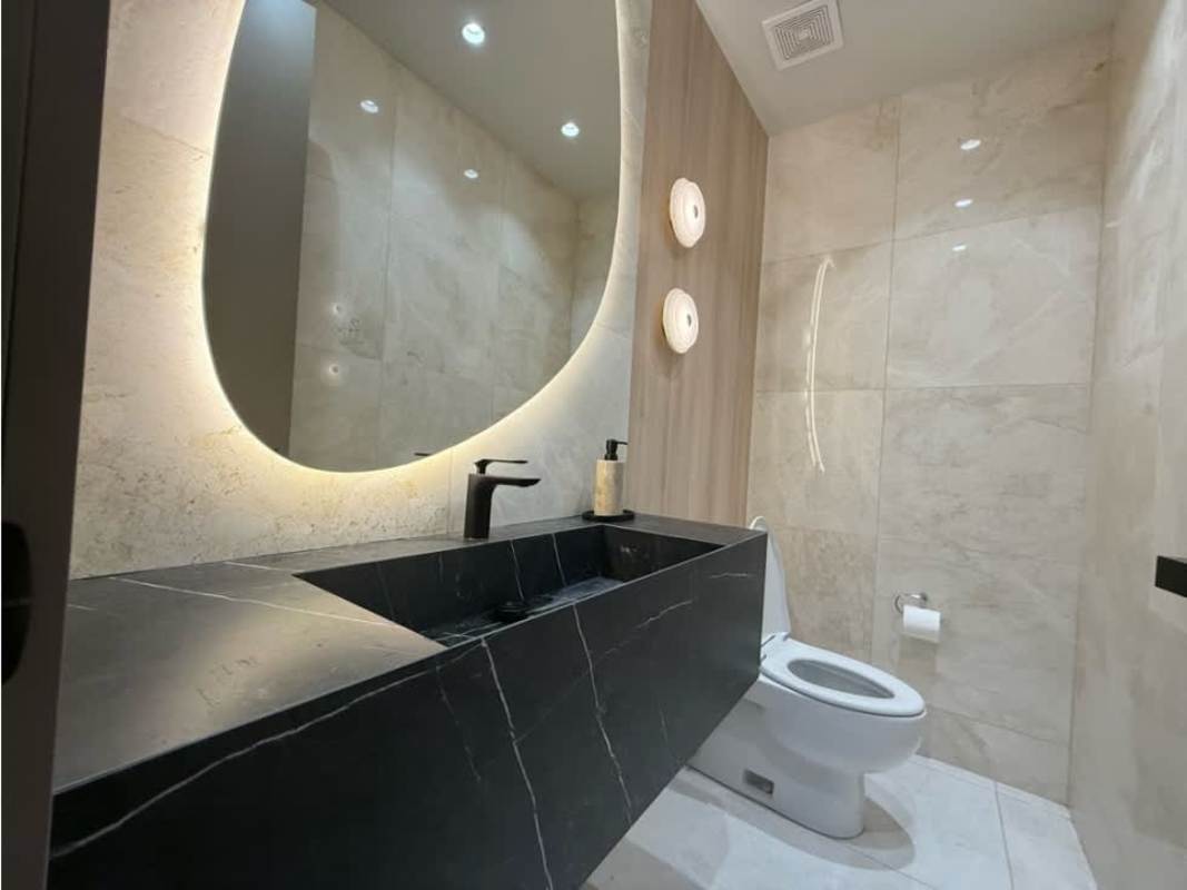 Rooftop pool with ocean and city skyline views PH Ocean Front Punta Pacifica Panama