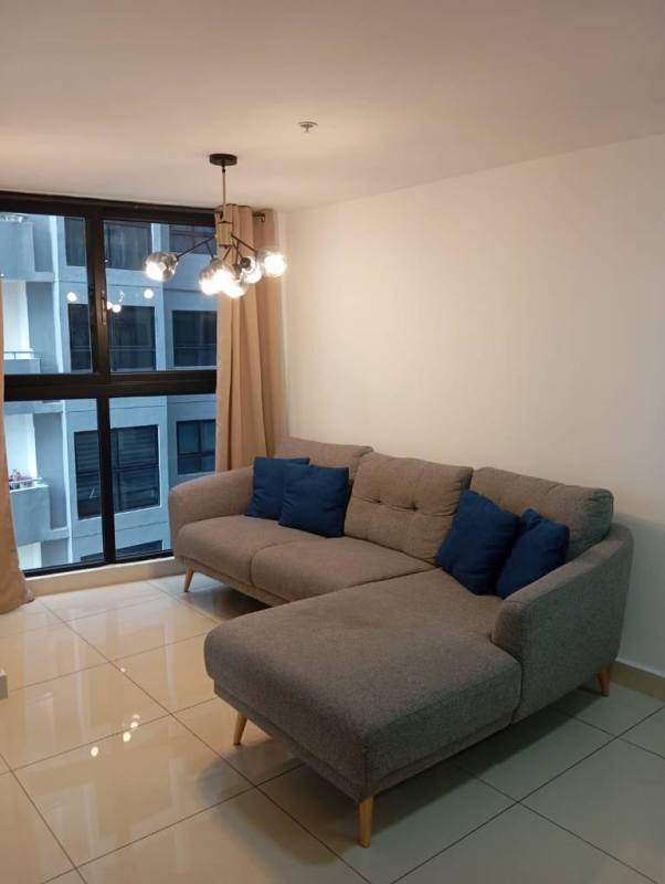 Bedroom furnished with queen bed, closet, AC PH Worldwide Plaza Campo Alegre Panama City