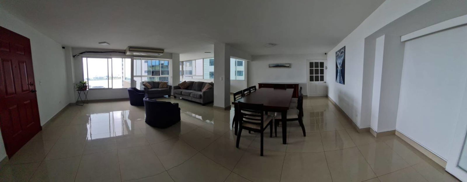 Master bedroom large windows ocean city views PH Las Perlas Punta Paitilla Panama