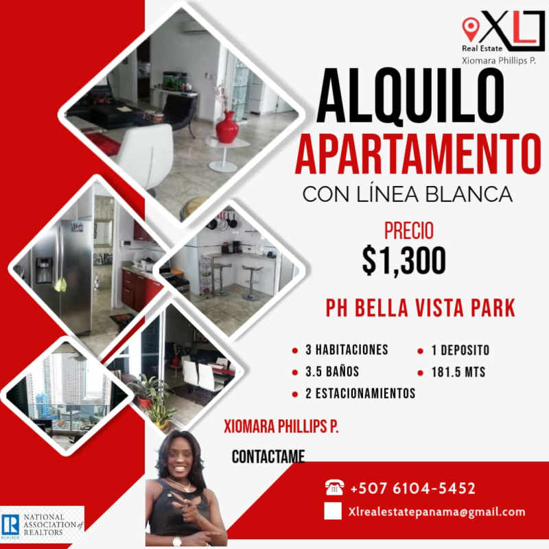 Contemporary kitchen and living space in PH Bella Vista Park with open plan and city views