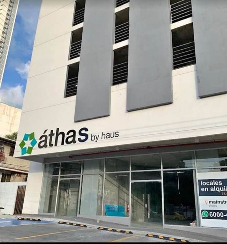 Modern commercial retail entrance PH Athas tower Villa Lucre Panama City