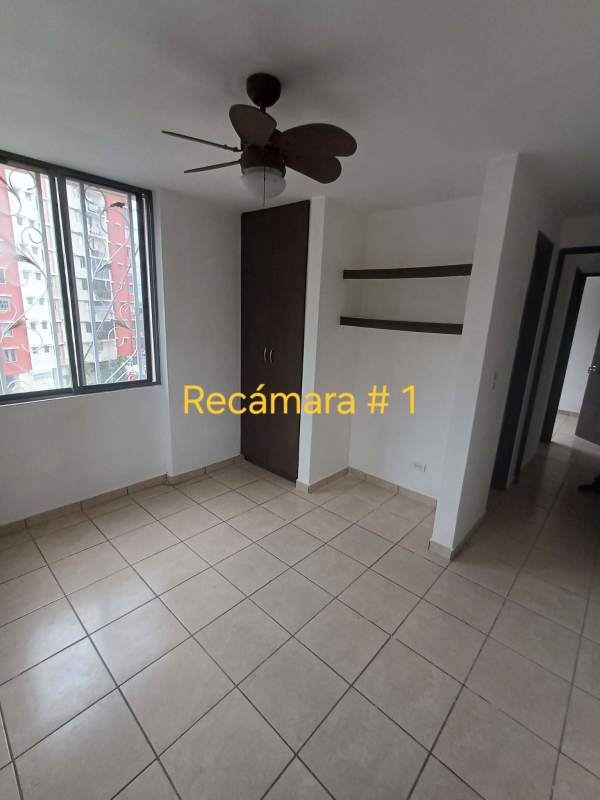 Small bedroom with closet and fan in PH Altos de la Colina Panama City apartment