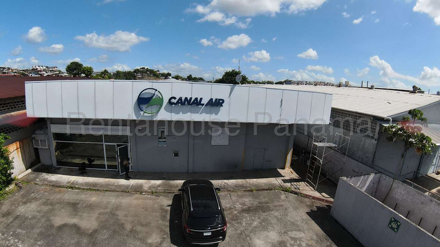 Aerial of large industrial commercial complex Llano Bonito Panama City