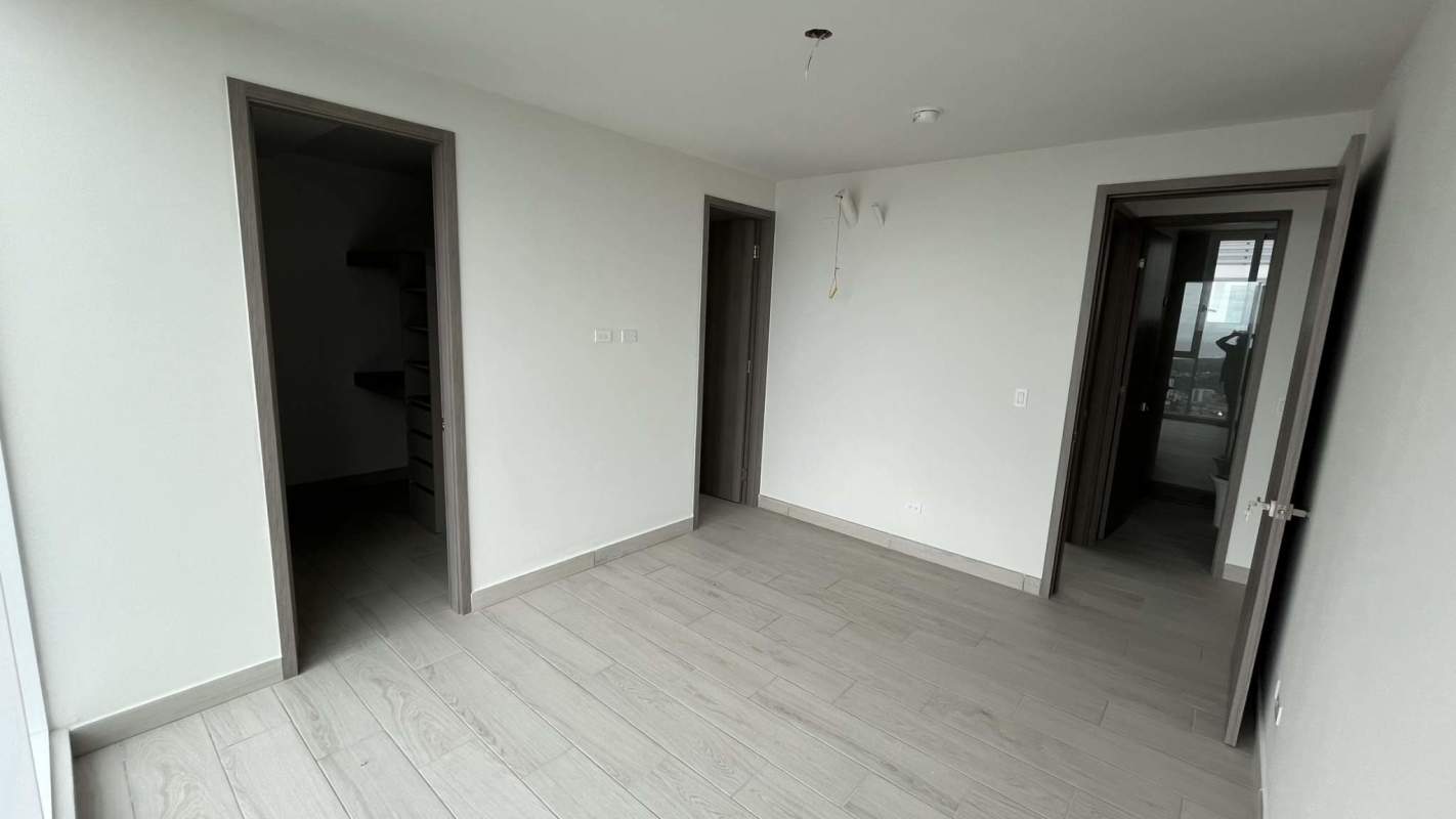 Modern kitchen island, cabinetry, tile backsplash at PH Bonavista At The Park Hato Pintado Panama City