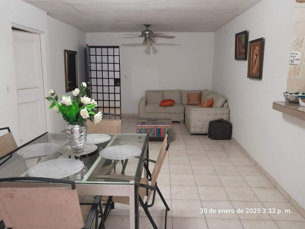 Open living and dining area in apartment for sale PH La Gaviota Panama City