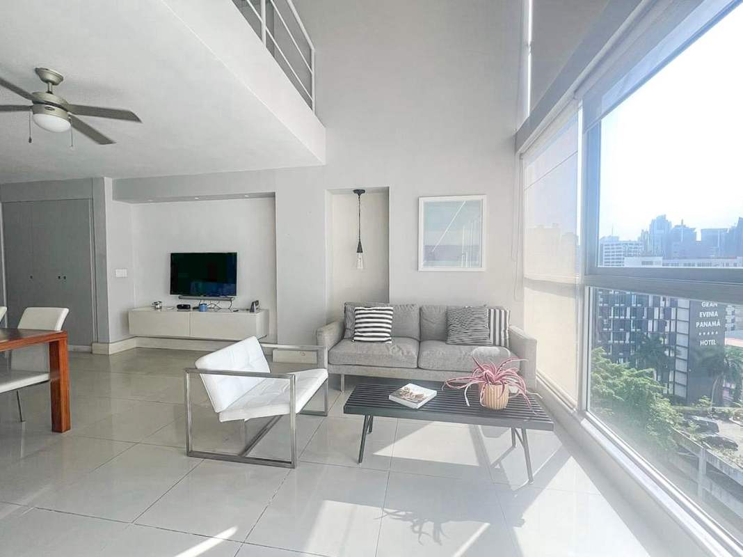 Furnished modern kitchen with appliances and breakfast bar PH Vitro Loft El Cangrejo Panama City