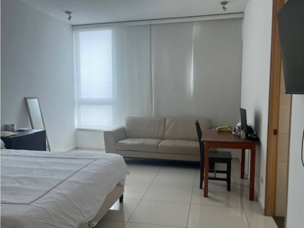 Spacious living room with full ocean view windows in PH Altamar Costa del Este Panama City