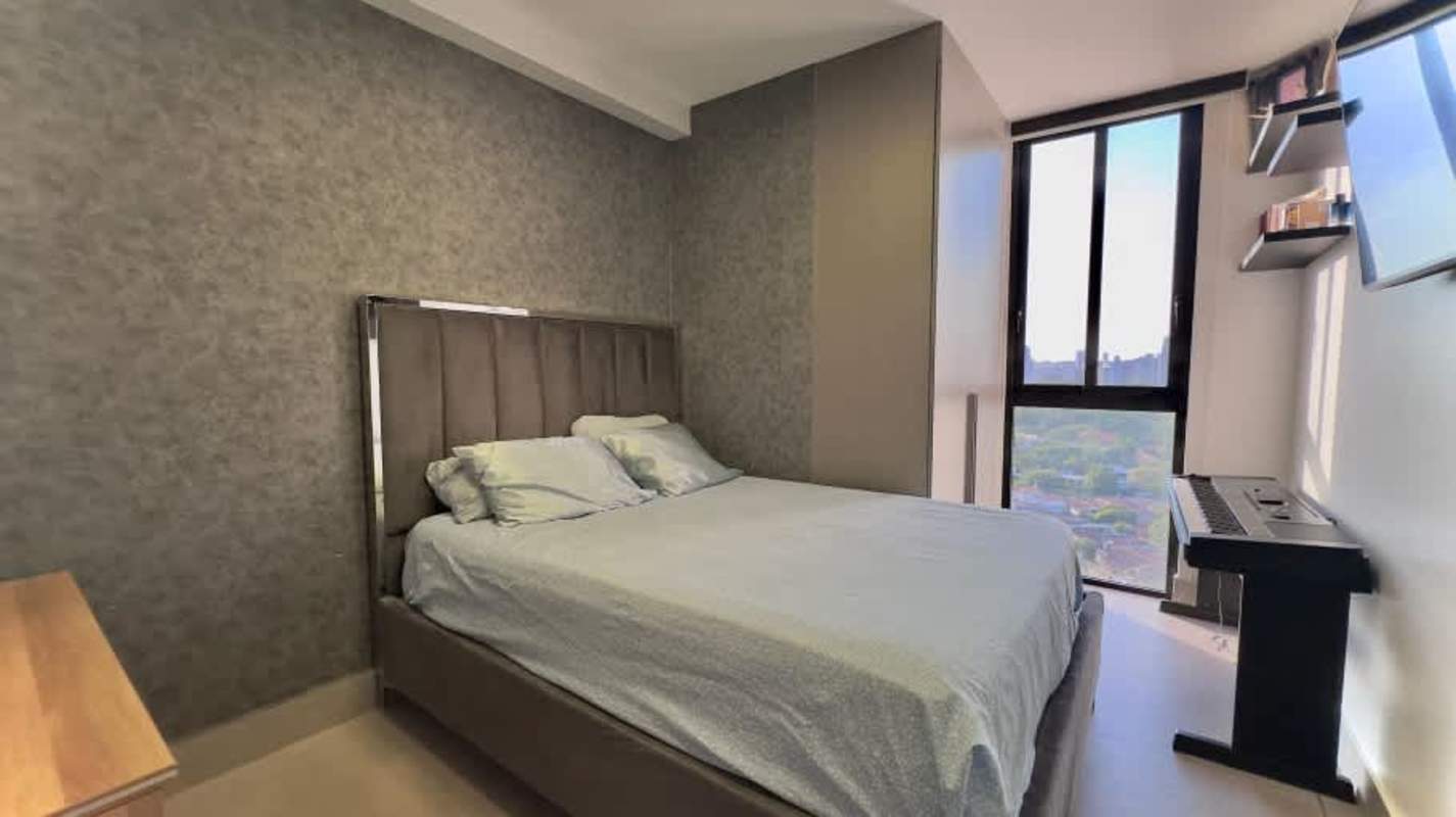 Modern bedroom with balcony city ocean view PH Victory Wellness Coco del Mar Panama