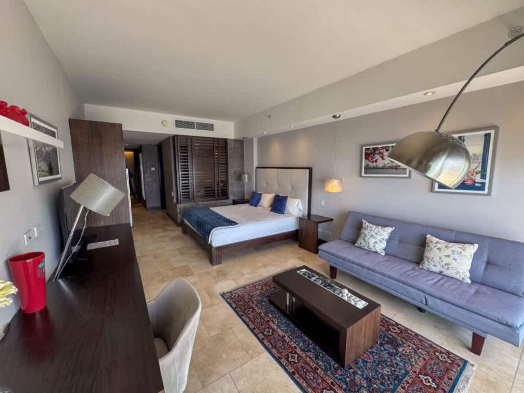 Private furnished balcony with ocean skyline view Punta Pacifica The Ocean Club Panama