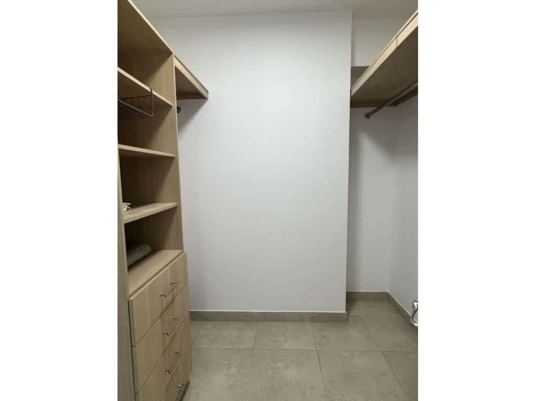 Renovated bathroom with glass shower, modern sink in PH H2O Panama City