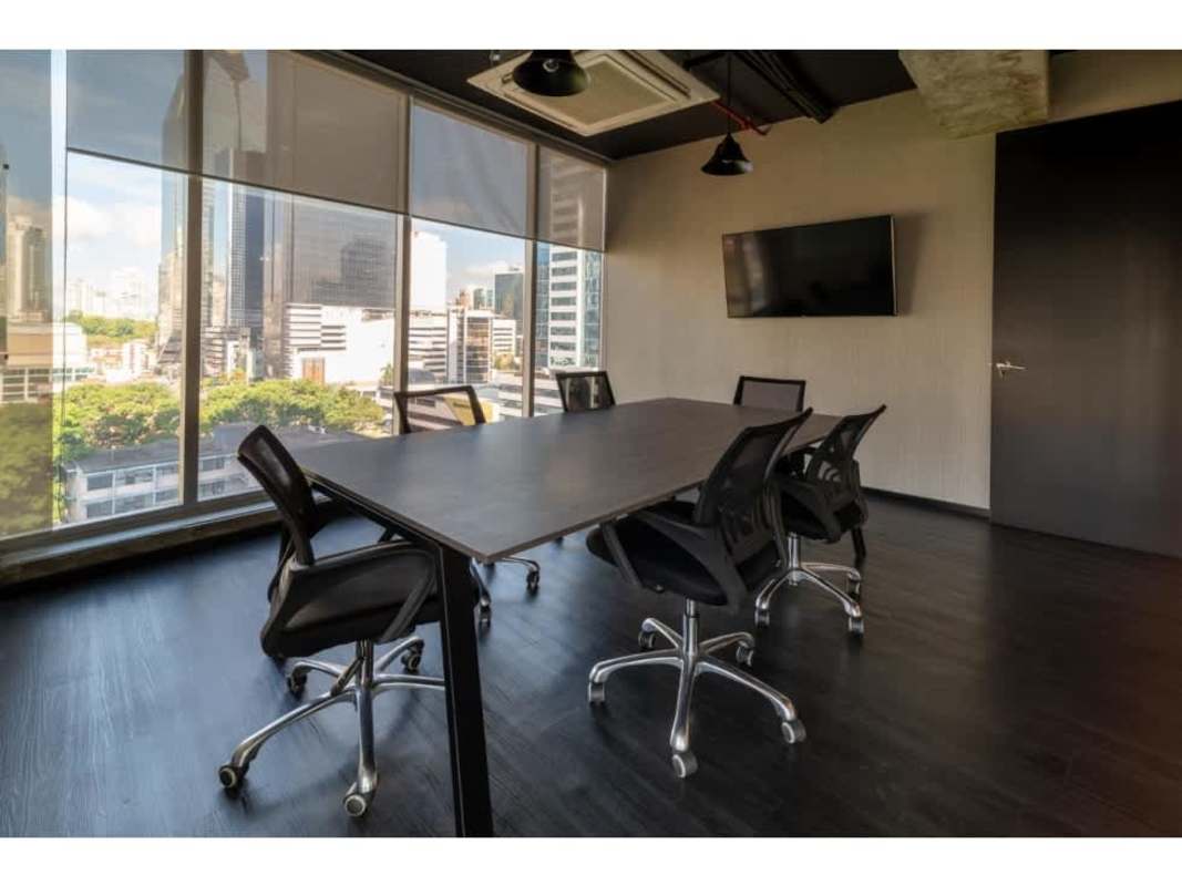 Open office with panoramic views of Panama Bay and city skyline at PH BICSA Tower Panama