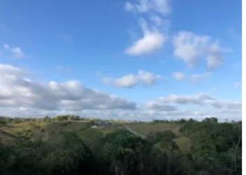 Landscape view of rolling hills with scattered trees in mountain area Santa Rita Capira Panama