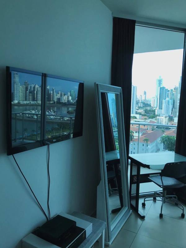 Exterior of PH BICSA tower at Avenida Balboa with waterfront view Panama City Panama