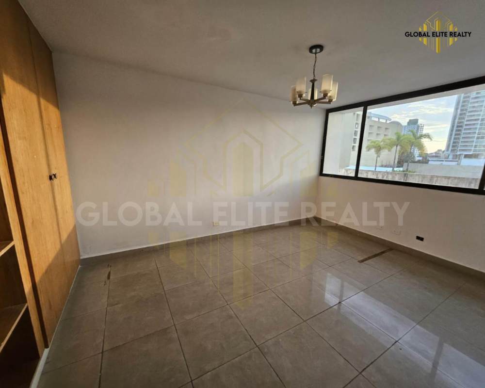 Interior corridor with elevator in 9 story commercial residential tower Bella Vista Panama