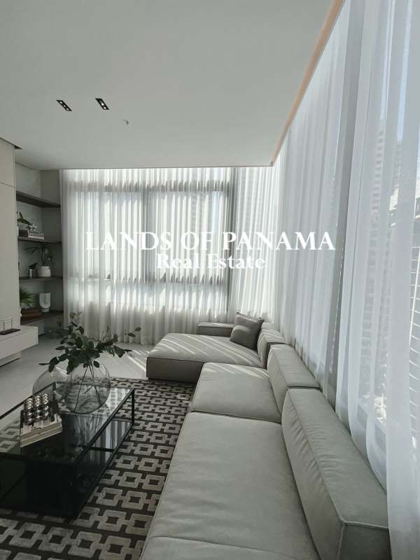 Contemporary bathroom design with porcelain tile walk-in shower and vanity at PH AquaPoint Punta Paitilla Panama