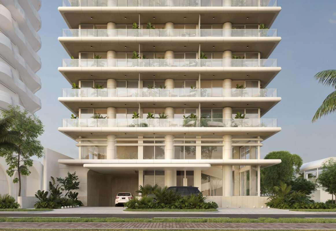 Reception area featuring beach and kayak displays at luxury waterfront condo Panama Amador