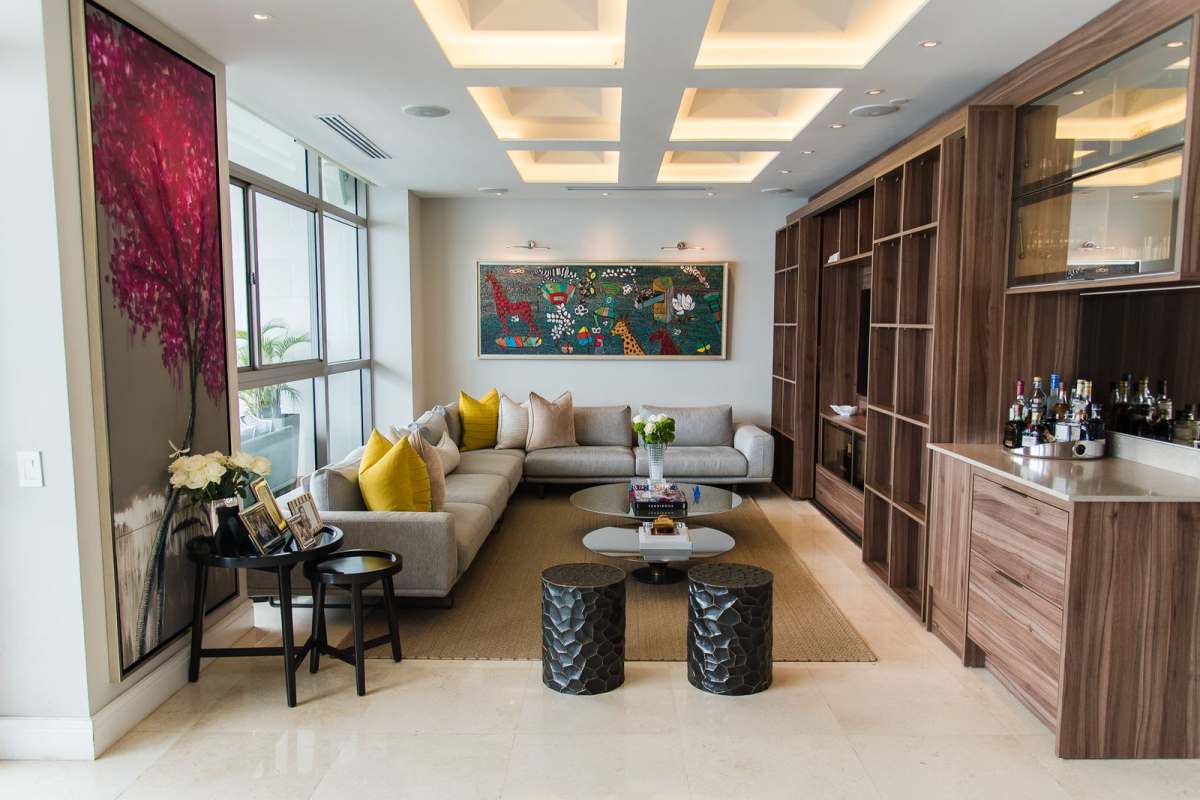 Balcony with built-in BBQ Summer Kitchen panoramic ocean skyline views PH Paramount Costa del Este Panama