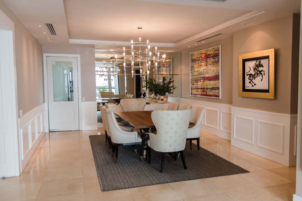 Modern luxury bathroom with Porcelanosa tiles Dornbracht fixtures in PH Paramount Panama